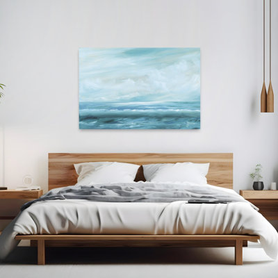 On The Horizon Rustic Abstract Contemporary Wall Art Print 1 Piece Wrapped Canvas Wall Art