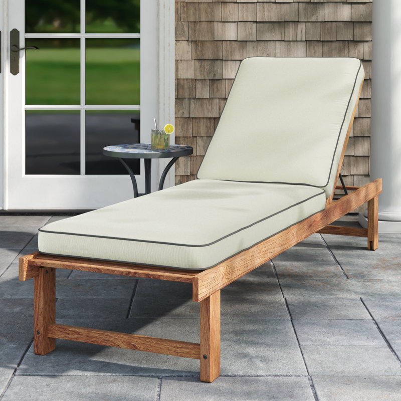 Ricmod Outdoor Sunbrella Seat/Back Cushion, 3" H x 25" W x 79" D, Sunbrella - Canvas Natural / Charcoal Cord