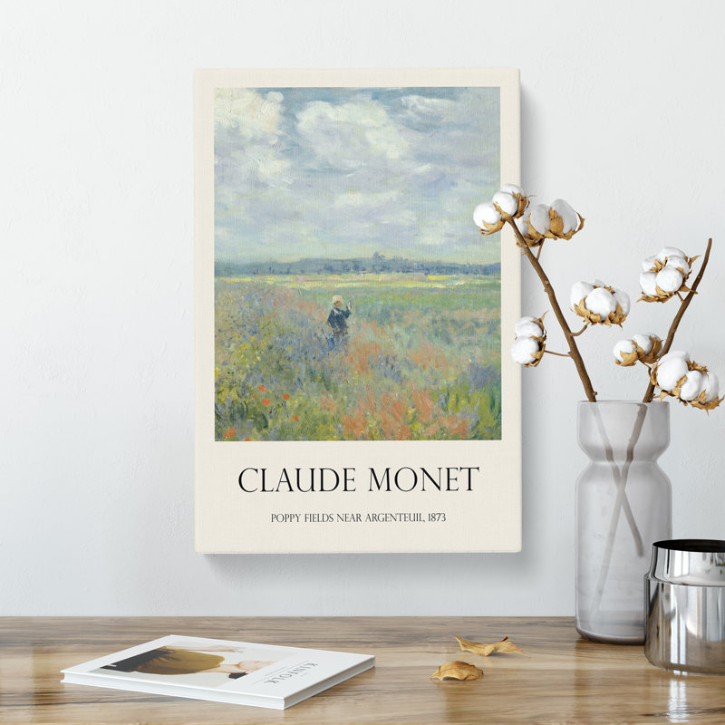 Poppy Fields Near Argenteuil by Claude Monet - Wrapped Canvas, 76cm H x 50cm W x 3cm D