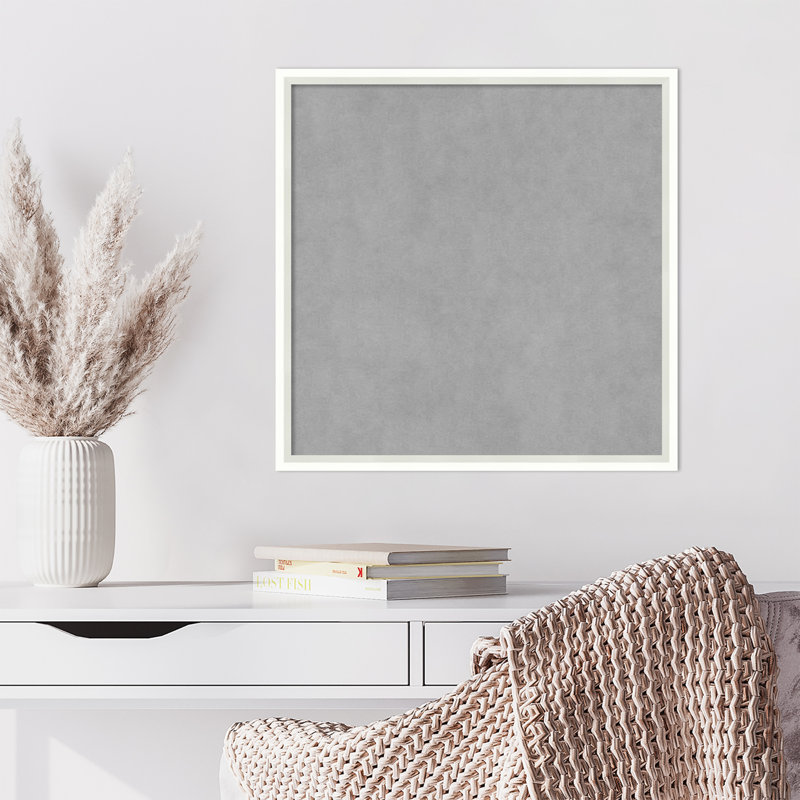 Tableau magnétique encadré blanc Lucie, H 21 po x l 21 po x P 2 po