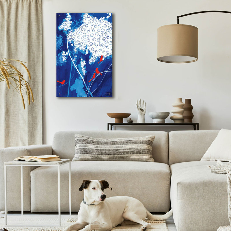  «Feather And Fluff» par Danhui Nai, art mural en verre acrylique, H 36 po x l 24 po x P 0,2 po