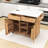 Rolling Fluted Kitchen Cart with Drop Leaf, Power Outlet, Adjustable Shelves and Storage Drawers-1117124025