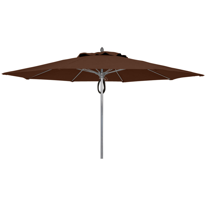 Parasol de marché 11 'Prestige, Cacao, Aluminium brillant