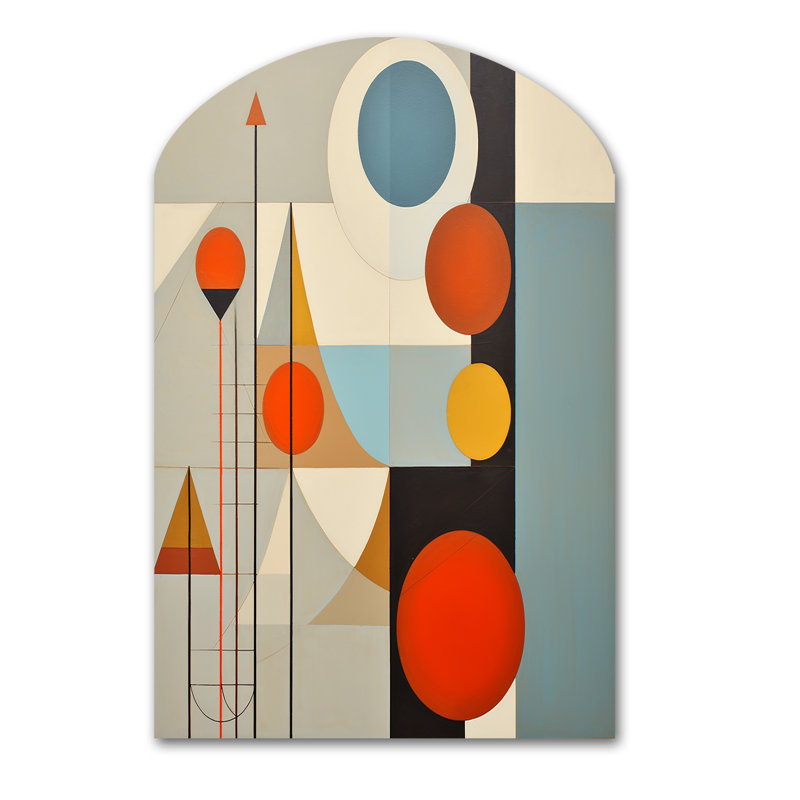 «Serendipity Abstract Mid-Century Geometrics I - Modern Midcentury Arch Shape Assymterical», art mural, H 43 po x l 33 po
