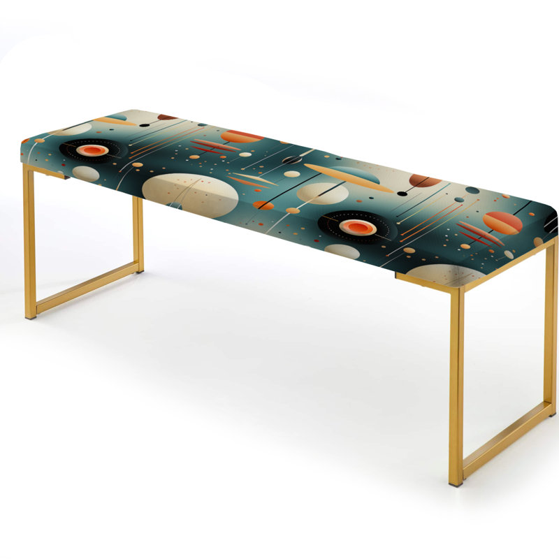 Banc rembourré doré rétro Futurism Vibe