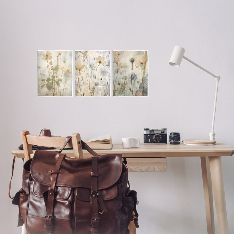  Soft Blooming Botanicals Wall Plaque Art Set by Lettered and Lined