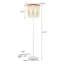 Lampe sur pied avec perles en bois et corde de lin attachée à la main - Lampe sur pied rustique 3 lumières pour chambre à coucher, salon, chambre de bébé - Compatible avec ampoule E12