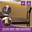 Set of 2 Industrial Bar Stools with Padded Seat and Back-962623464