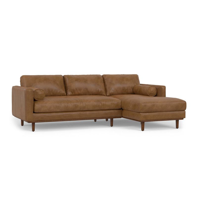 Canapé modulaire Morrison, Cuir brun, Orienté à droite