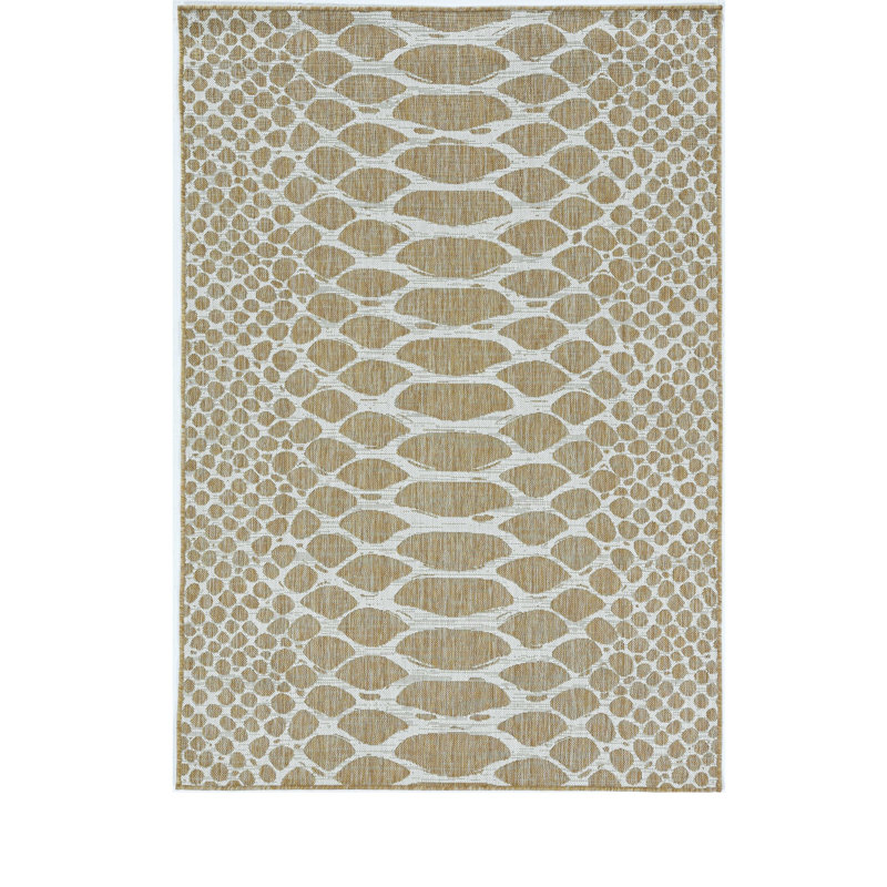 Tapis d'intérieur 3 pi x 5 pi ivoire naturel tissé à la machine