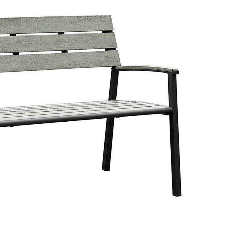 Banc de jardin en aluminium Abrego, Gris