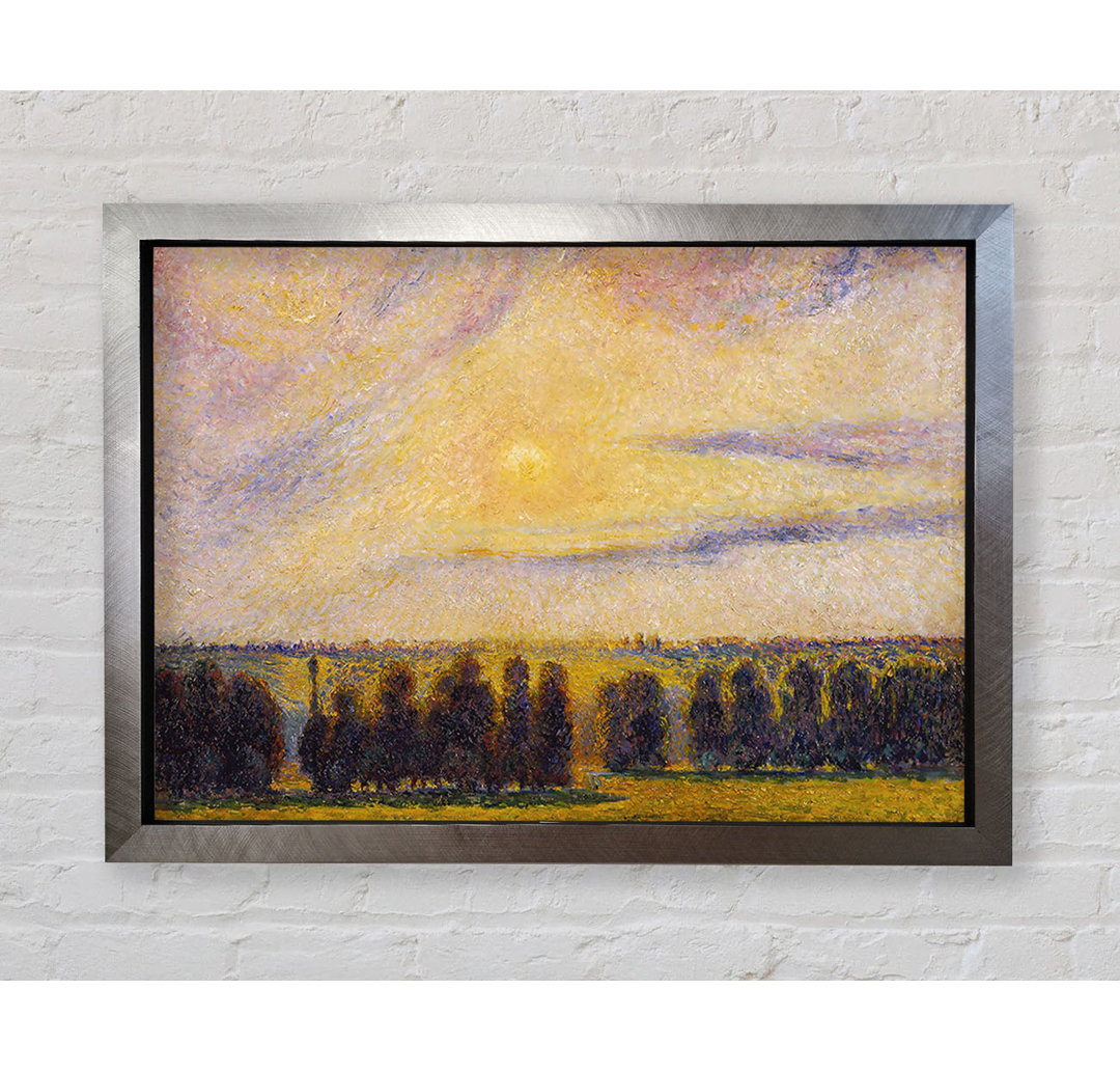 Pissarro Sonnenuntergang bei Eragny von Camille Pissarro - Einzelne Bilderrahmen Kunstdrucke