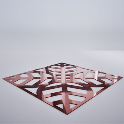 Garland Decorative Fretwork Acrylic Wall Panels, Large, 23 3/8"W x 23 3/8"H x 1/8"T, Rose Gold Mirror
