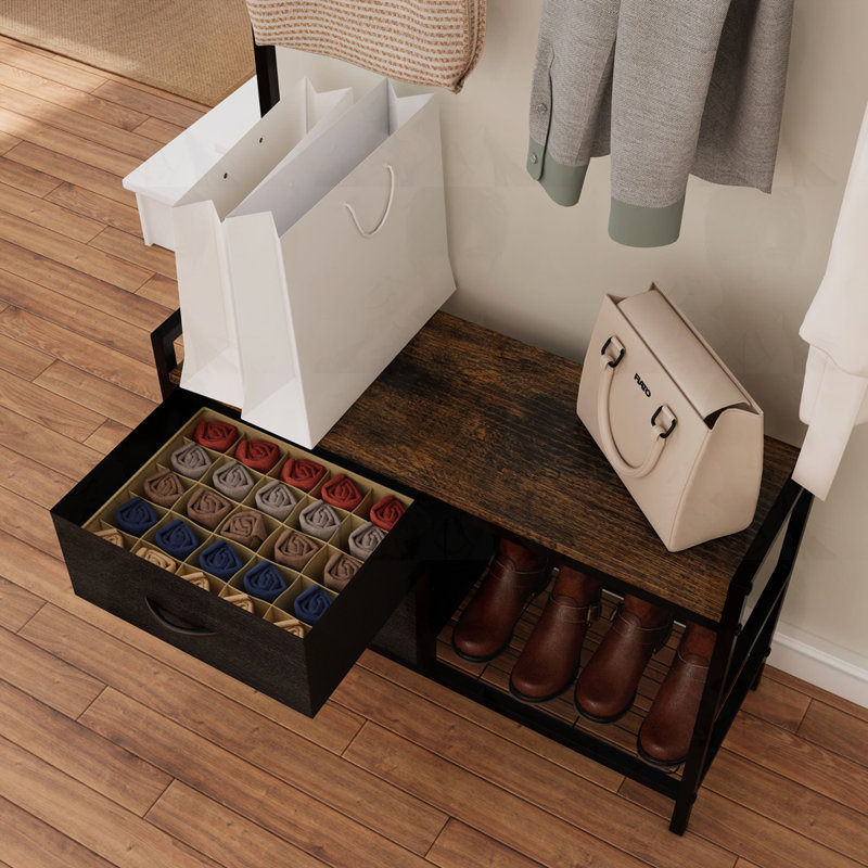 5-in-1 Entryway Bench with 23 Hooks