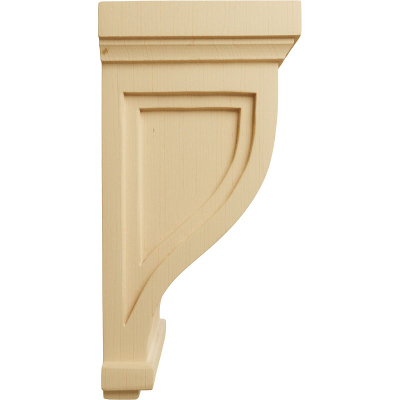 Corbeau traditionnel encastré Mission, H 10 po x l 4,75 po x P 5 po, Brun