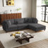 4 - Piece Upholstered Gray Corduroy Modular Sectional with Pillow Back and Removable Ottoman