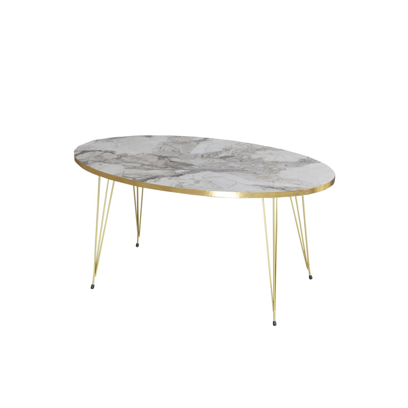 Uma Living Room Table Set, White Marble