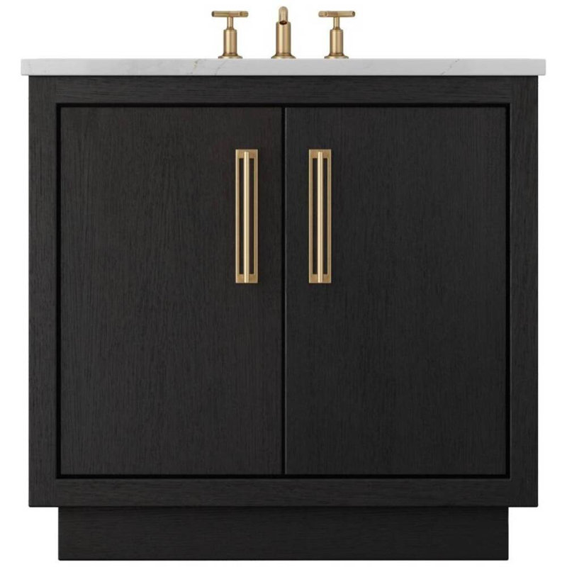 Avalon Single Bath Vanity, 36", Classic Black, Satin Gold