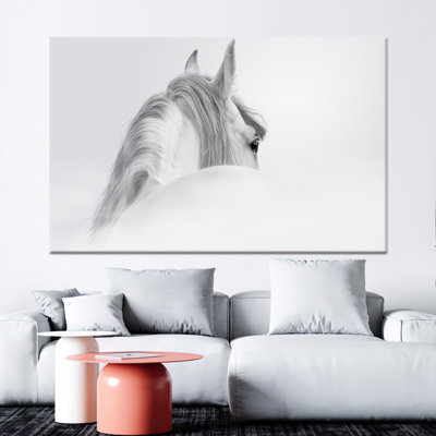 Modern Decor: Reproduction d'art sur toile - art mural minimaliste équin, toile tendue 1P