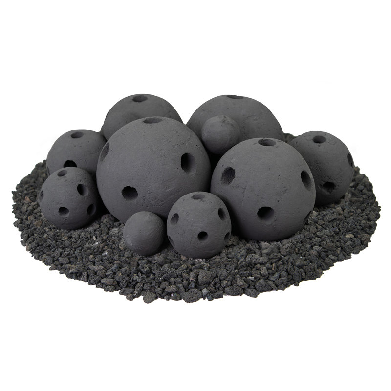 Ceramic Fire Pit Accessory, Midnight Black