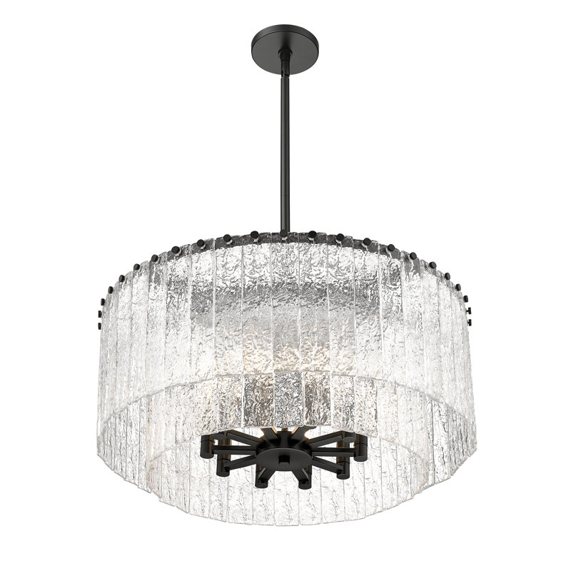 Luminaire suspendu 10 lumières Bukov, Noir mat