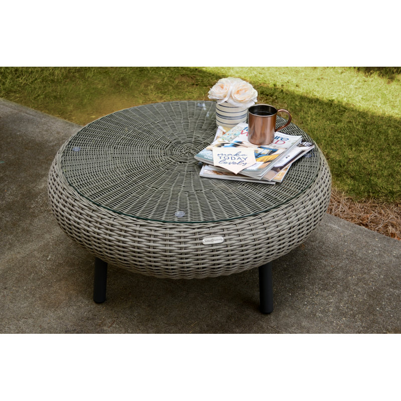 Table basse d'extérieur en osier, Driftwood
