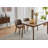 Upholstered Dining Chair with Wood Legs, Wing Backrest, Wooden Kitchen Chair with Thick Cushions-1163809386
