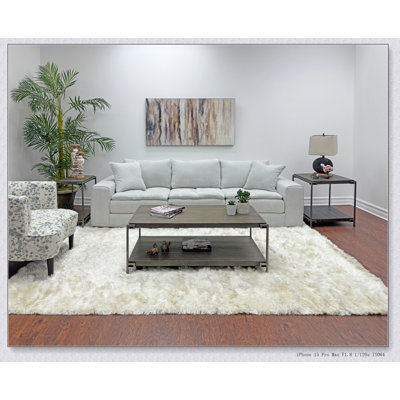 Table basse rectangulaire avec plateau en verre trempé, parfaite pour un décor moderne et classique, peu encombrante et élégante.