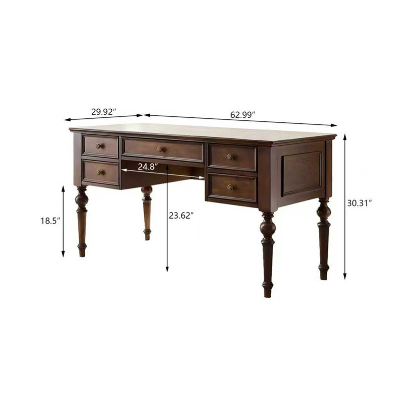 Bureau d'écriture Luxury Modern, H 30,71 po x l 62,99 po x P 29,92 po