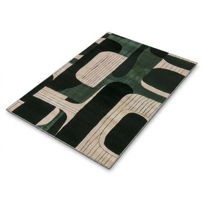 Arlo Abstract Geometric Emerald Green Area Rug