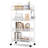 4 Tiers Stainless Steel Utility Cart with Wheels,17.2*10.2*32.6 inch Rolling Cart,Metal Cart, Salon Trolley Cart,Kitchen Storage Cart,Bathroom Cart-107178659