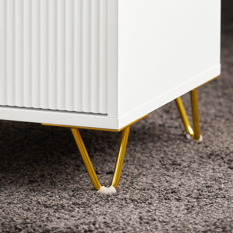 Saturmino 40cm W Bedside Table, White