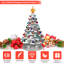 Arbre de Noël artificiel argent 15 "avec lumières H 15"
