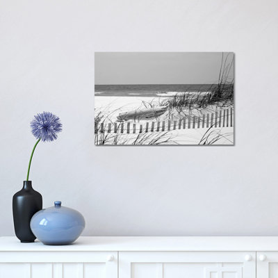 Fence on the Beach, Bon Secour National Wildlife Refuge, Gulf of Mexico, Alabama, USA 1 Piece Wrapped Canvas Wall Art