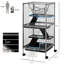 Cage en métal pour petits animaux, grande cage de furet, cage Chinchilla, cage à sucre, avec hamac et 4 niveaux, plateau amovible, gris