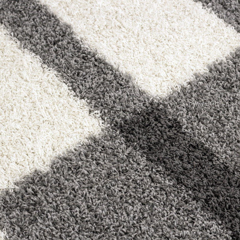 Curron Geometric Shag Area Rug, Rectangle 160 x 230cm