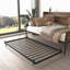 Lit de jour avec couchette, tête de lit de ferme avec porte de grange coulissante-349028505