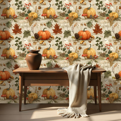 Papier peint auto-adhésif à peler et coller avec feuilles d'automne auto-adhésives et amovibles 17,7 po x 118 po (45 x 300 cm)
