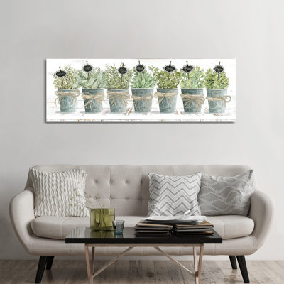 Herbes dans une rangée - Giclée sur toile tendue avec châssis
