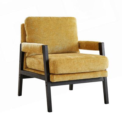Fauteuil d'appoint rembourré en chenille de style Mid-Century