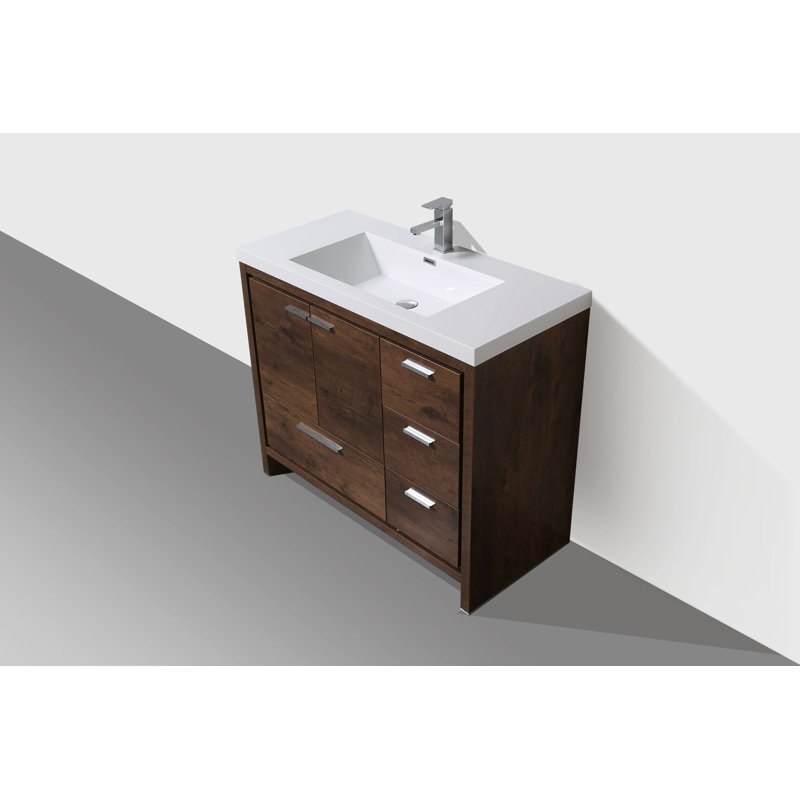 Harger 42'' Single Bathroom Vanity Base Only in Rosewood