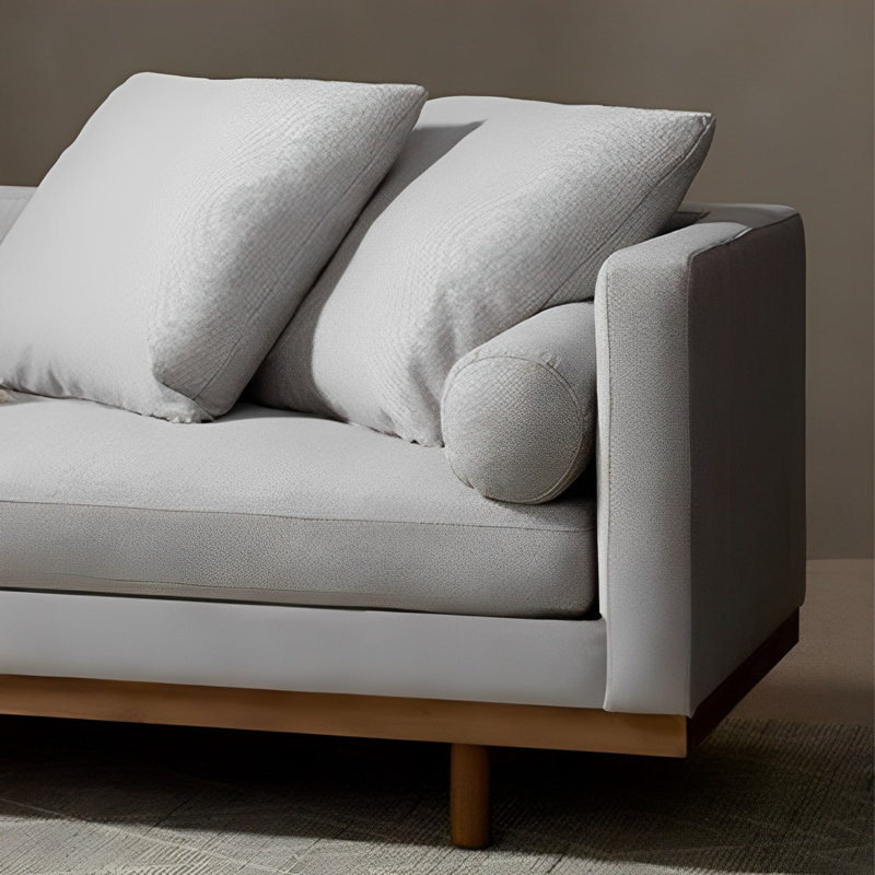 Chaise longue rembourrée en bois massif, Accoudoir à droite (vu de face)