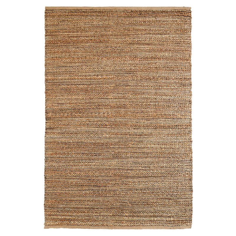 Modern Farmhouse Handmade Natural Fiber Jute Indoor Area Rug with Cotton Backing, Rectangle 9' x 12', Brown/Tan/Taupe