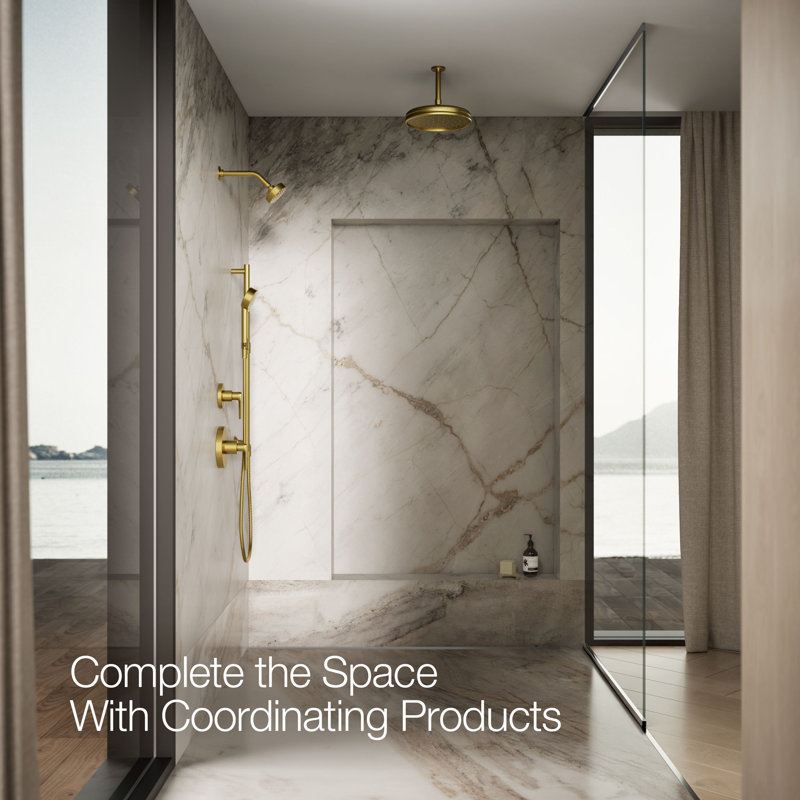 Awaken B90 1.75 Gpm Multifunction Handshower, Vibrant Brushed Moderne Brass