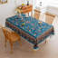  Nappe imprimée à la main pour tables carrées, housse de table rétro avec bords frangés, nappe décorative pour la cuisine et la salle à manger, 59 po x 86 po-132962382-132962389