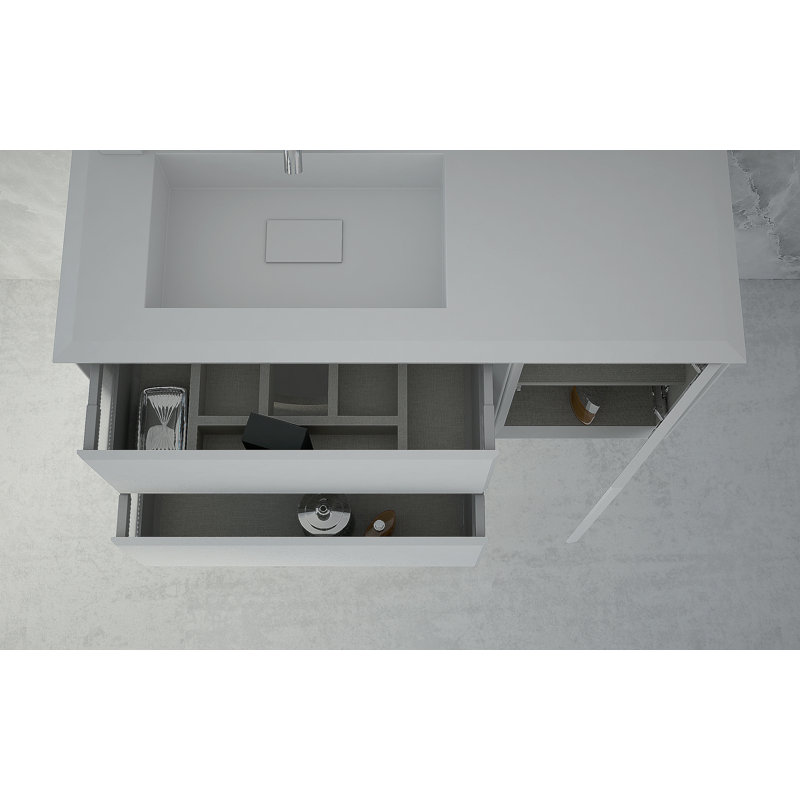 Walbrook 13.8'' Single Bathroom Vanity Base Only, Matte White
