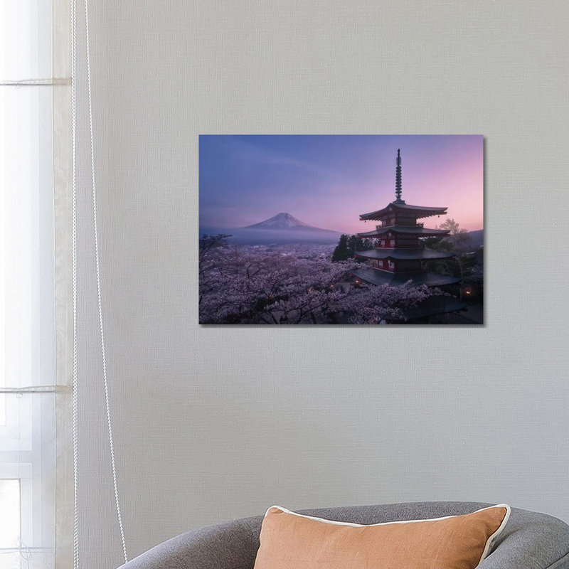 Mont Fuji Sakura par Javier de la Torre-reproduction de photo, Toile tendue, Pas de tapis, H 18 po x l 26 po x P 1,5 po