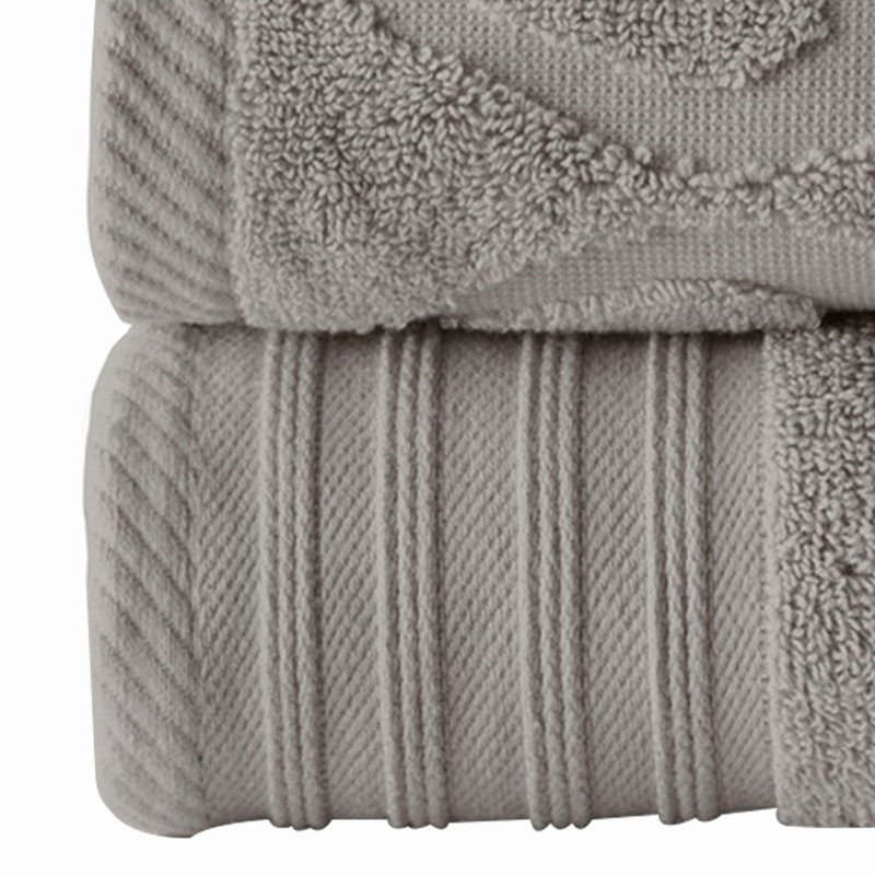 Ensemble de 6 serviettes en coton égyptien, gris