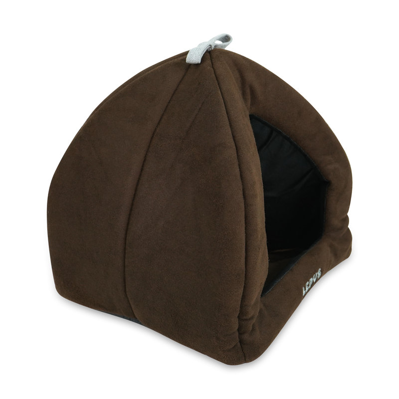 Lit pour chien à capuche, Brun, Moyen (l 16,5 po x P 16,5 po x H 16,5 po)