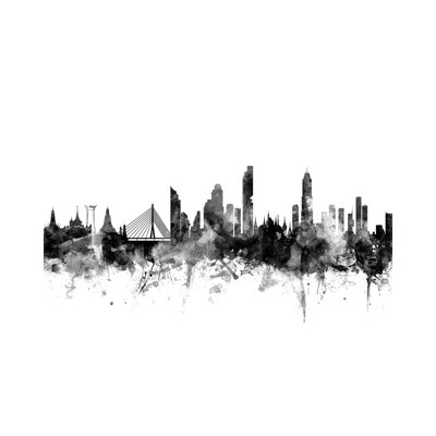 Bangkok, Thailand In Black & White by Michael Tompsett - Wrapped Canvas Gallery-Wrapped Canvas Giclée